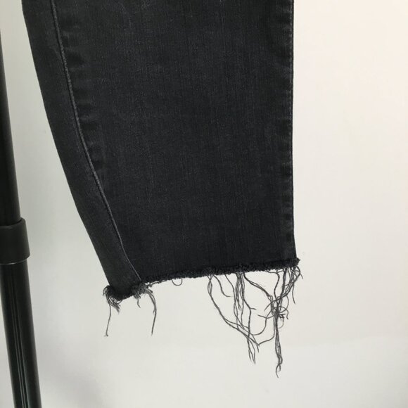 MADEWELL 5 Pocket Black Wash Curvy High Rise Raw Hem Distressed Skinny Jeans - Picture 11 of 14
